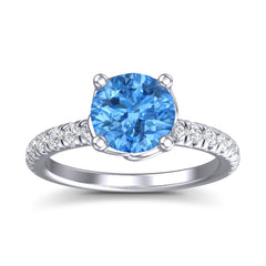 Swiss Blue Topaz and Diamond