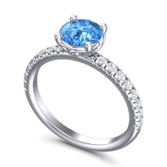 Swiss Blue Topaz and Diamond