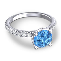 Swiss Blue Topaz and Diamond