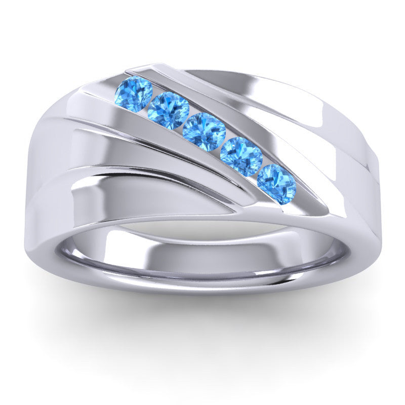 Swiss Blue Topaz Band