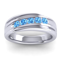 Swiss Blue Topaz Band