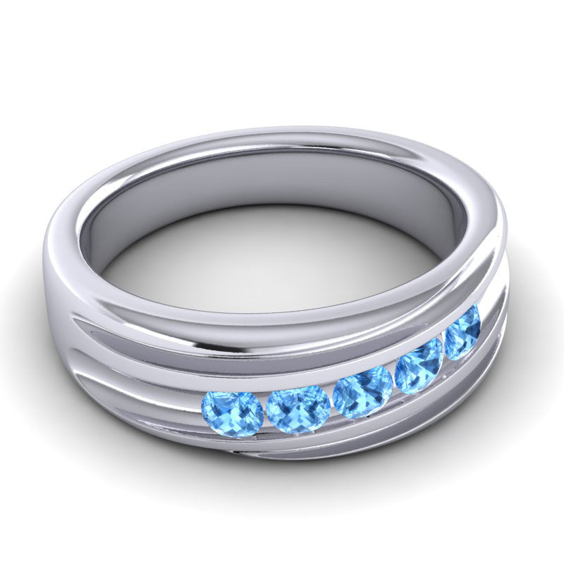 Swiss Blue Topaz Band