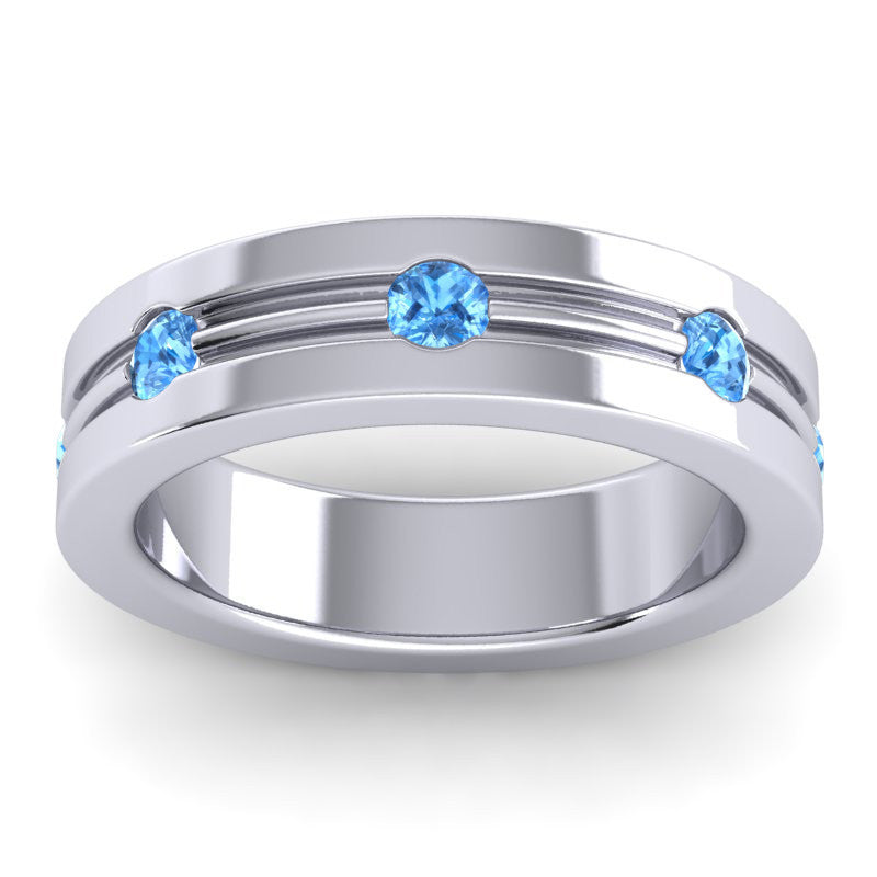 Swiss Blue Topaz Band