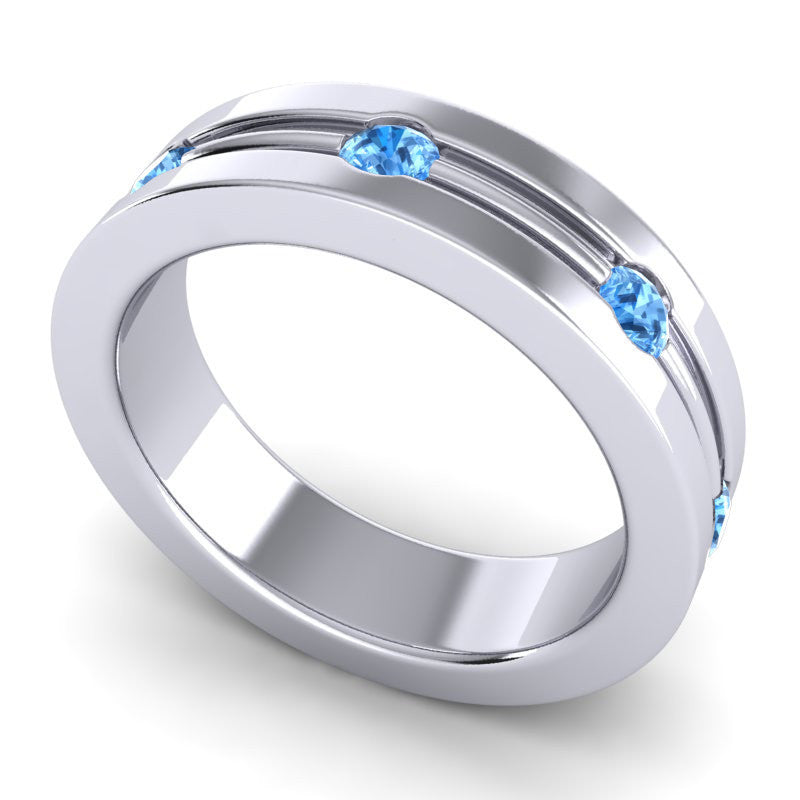 Swiss Blue Topaz Band
