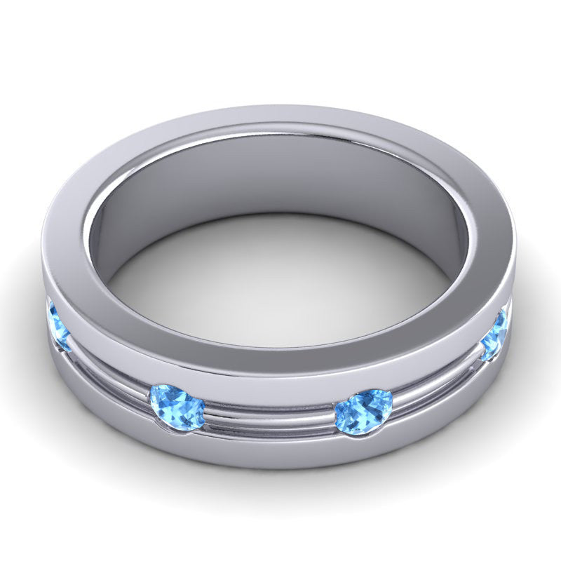 Swiss Blue Topaz Band