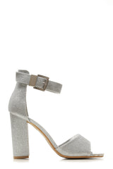 Jessy medium block heel open toe ankle strap sandal