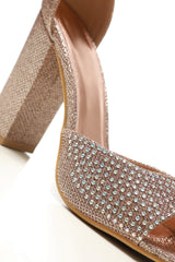 Grace block heel ankle strap sandal