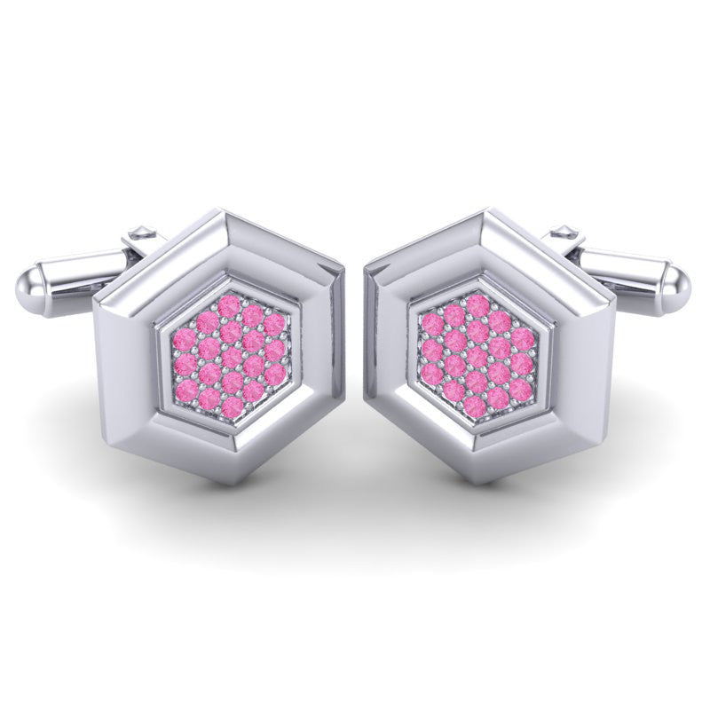 Pink Tourmaline Cufflinks