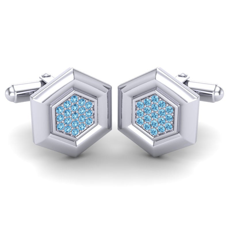 Swiss Blue Topaz Cufflinks