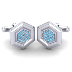 Swiss Blue Topaz Cufflinks