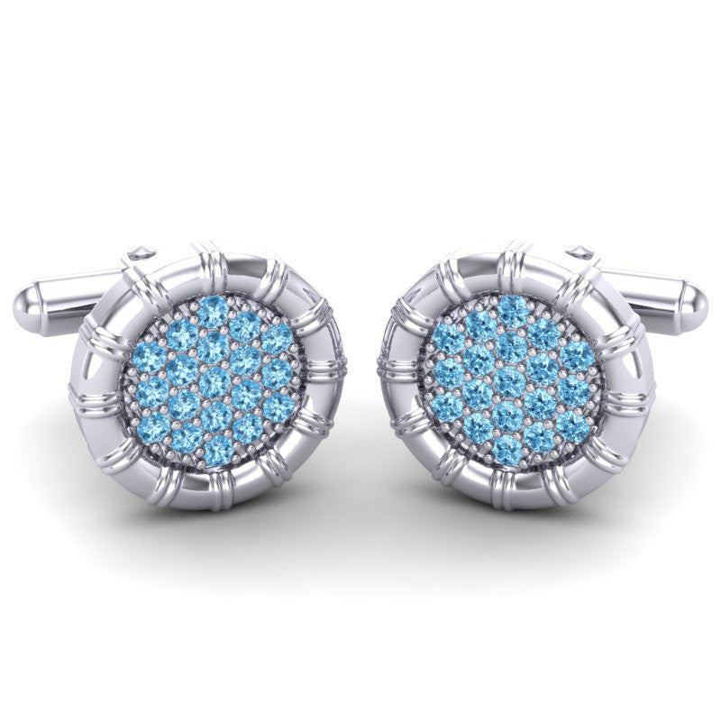 Swiss Blue Topaz Cufflinks