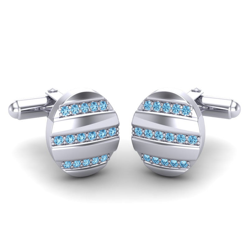 Swiss Blue Topaz Cufflinks