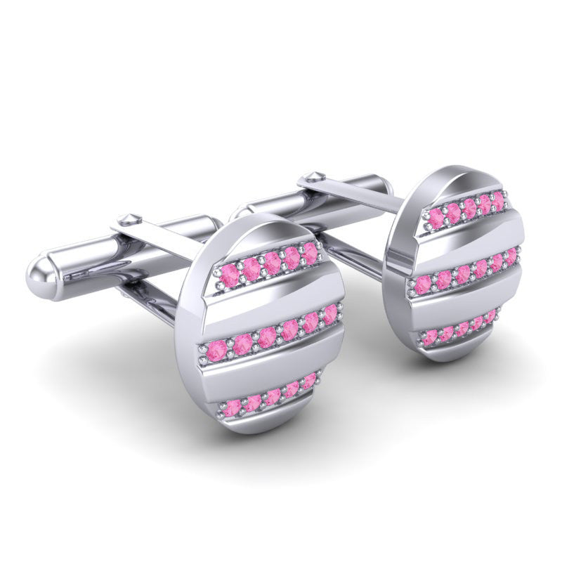 Pink Tourmaline Cufflinks