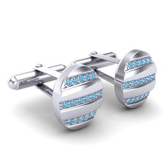 Swiss Blue Topaz Cufflinks
