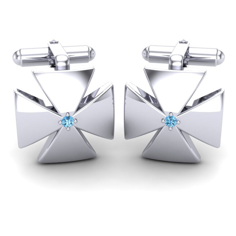 Swiss Blue Topaz Cufflinks