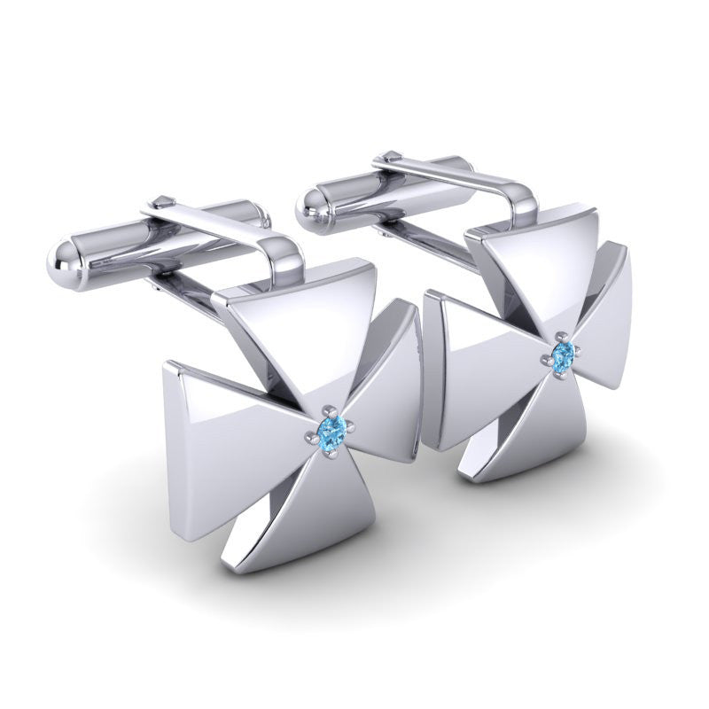 Swiss Blue Topaz Cufflinks