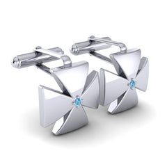 Swiss Blue Topaz Cufflinks