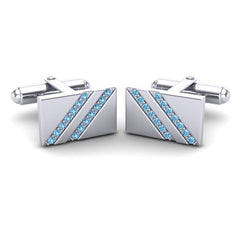 Swiss Blue Topaz Cufflinks