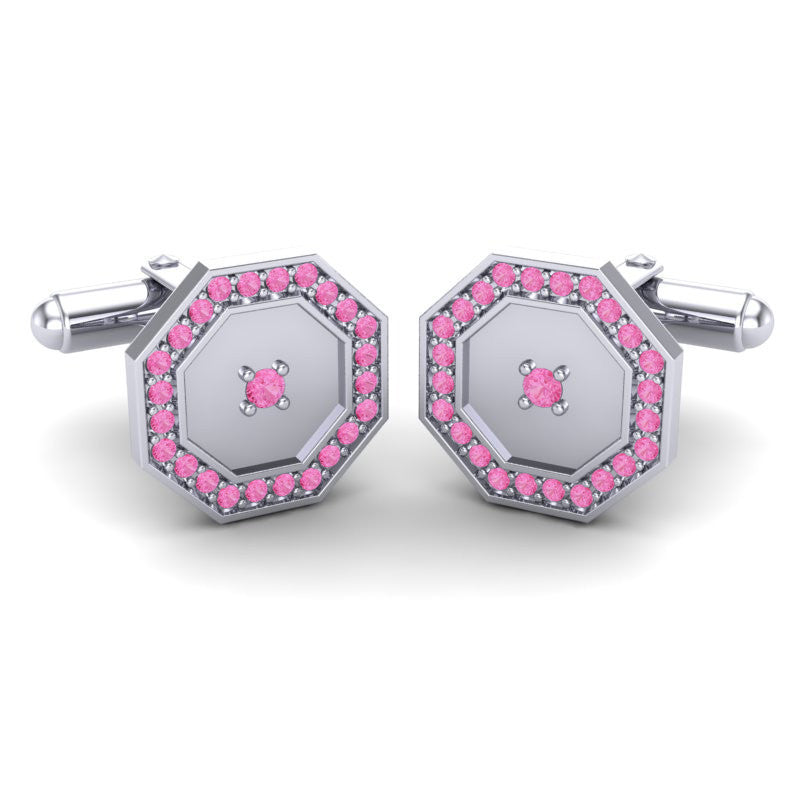Pink Tourmaline Cufflinks