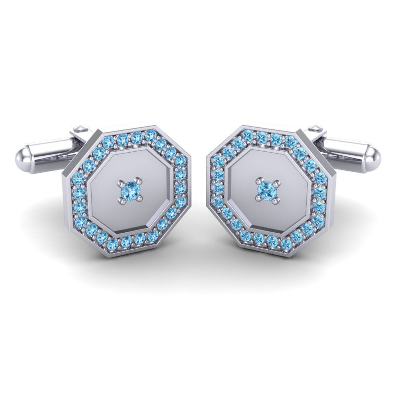 Swiss Blue Topaz Cufflinks