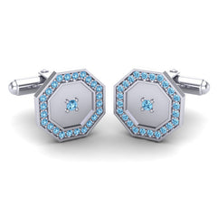 Swiss Blue Topaz Cufflinks