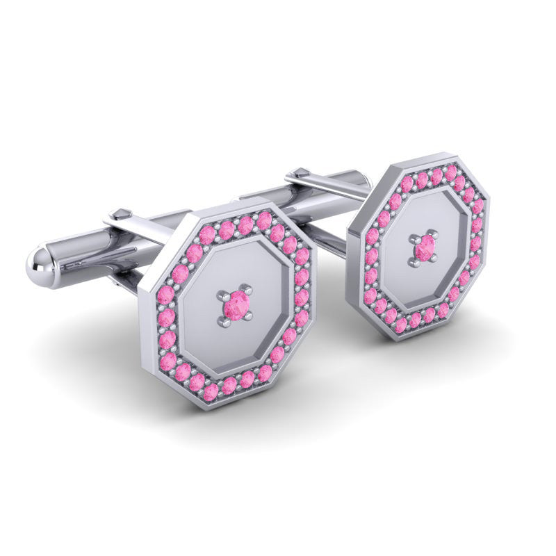 Pink Tourmaline Cufflinks