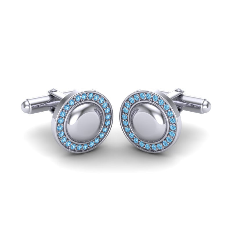 Swiss Blue Topaz Cufflinks