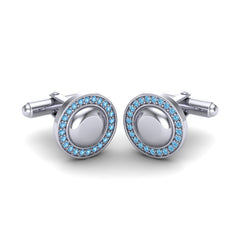 Swiss Blue Topaz Cufflinks