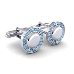 Swiss Blue Topaz Cufflinks