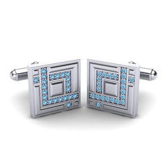 Swiss Blue Topaz Cufflinks