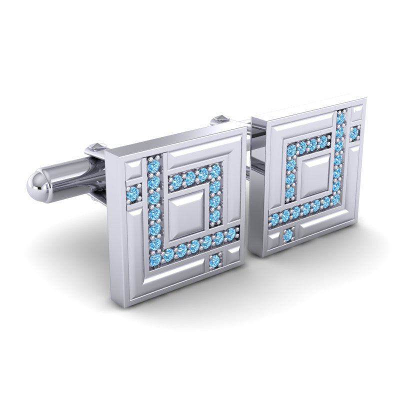 Swiss Blue Topaz Cufflinks