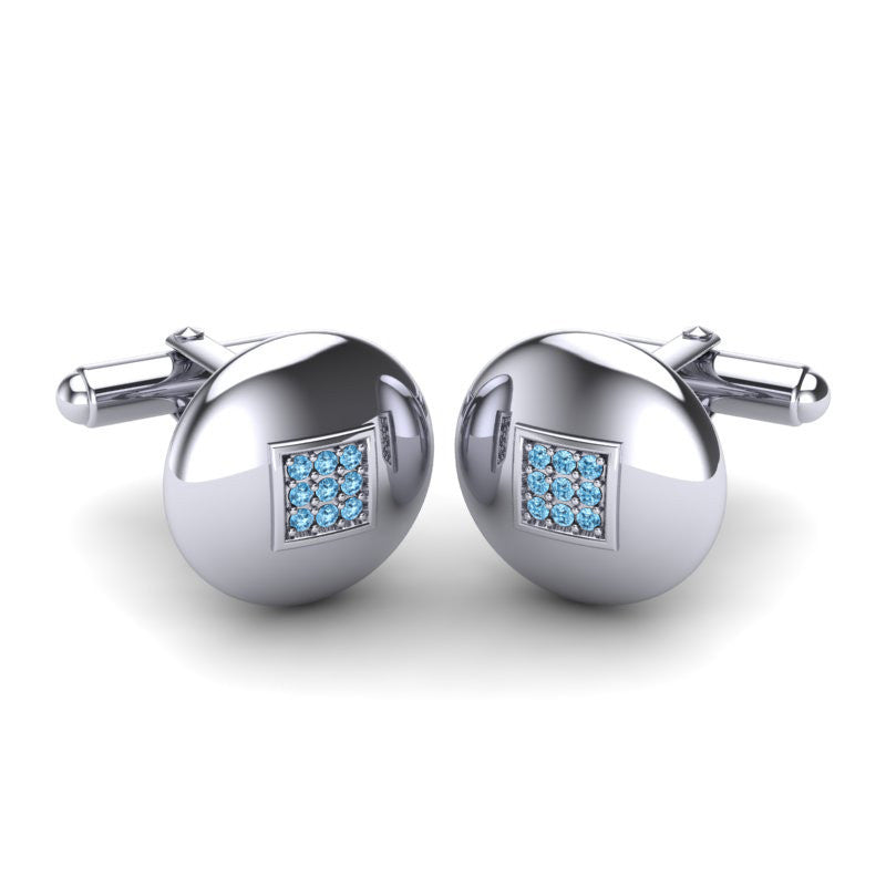 Swiss Blue Topaz Cufflinks