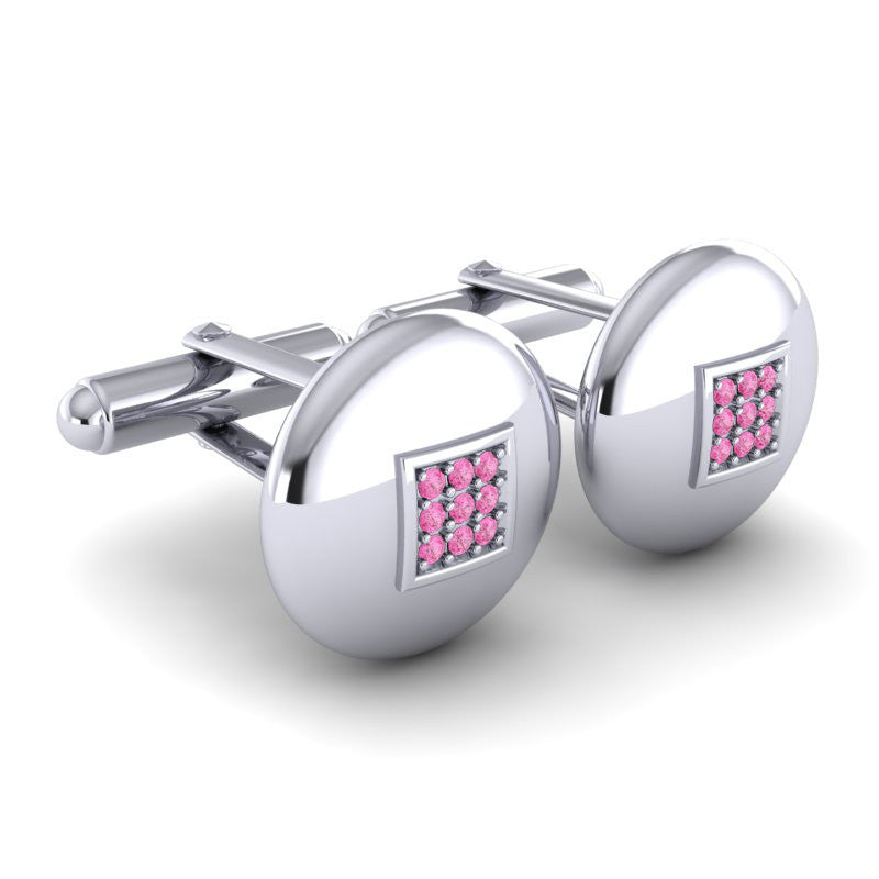 Pink Tourmaline Cufflinks