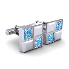 Swiss Blue Topaz Cufflinks
