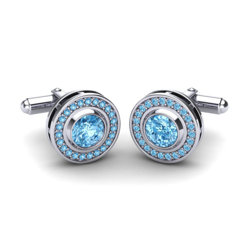 Swiss Blue Topaz Cufflinks