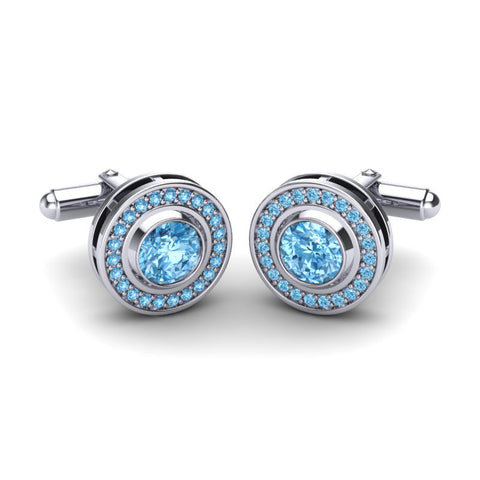 Swiss Blue Topaz Cufflinks