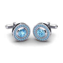 Swiss Blue Topaz Cufflinks