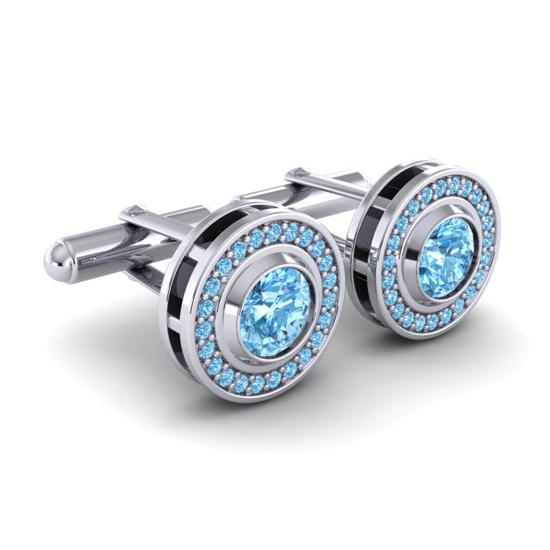 Swiss Blue Topaz Cufflinks
