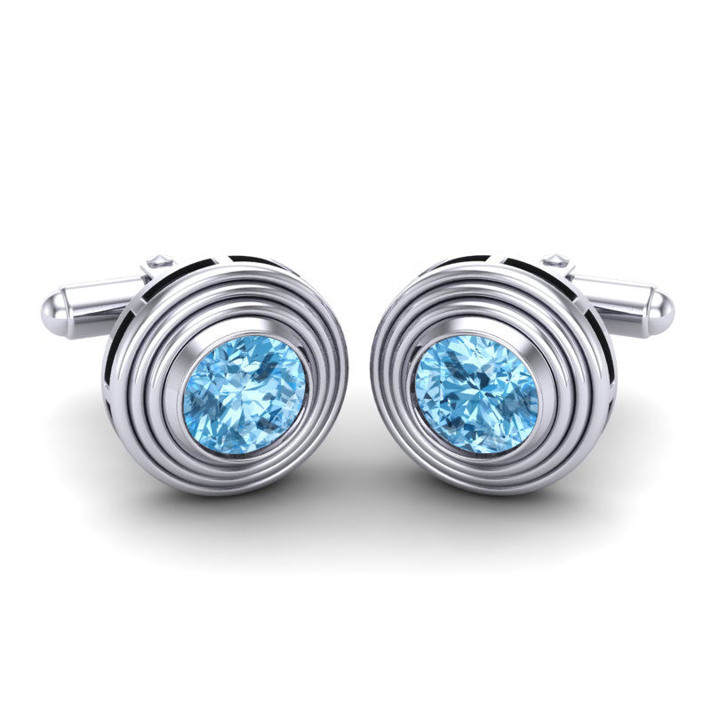 Swiss Blue Topaz Cufflinks