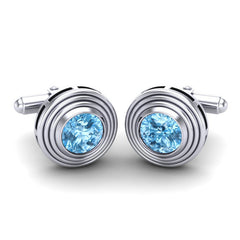 Swiss Blue Topaz Cufflinks