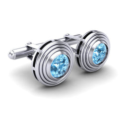 Swiss Blue Topaz Cufflinks
