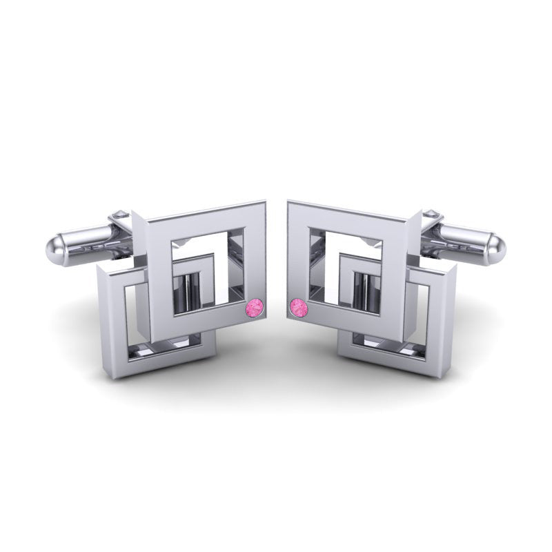 Pink Tourmaline Cufflinks