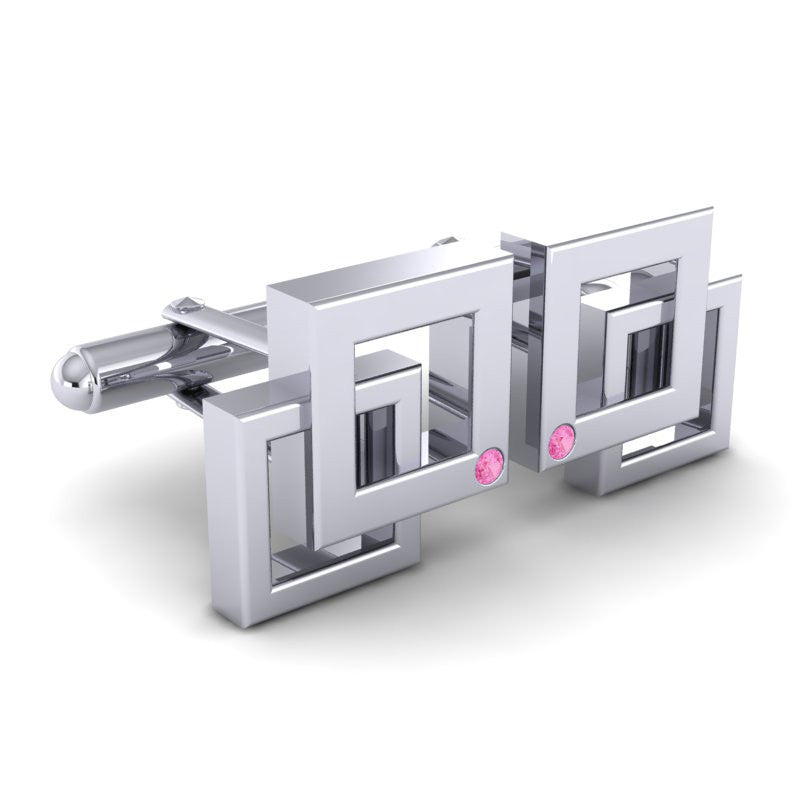 Pink Tourmaline Cufflinks