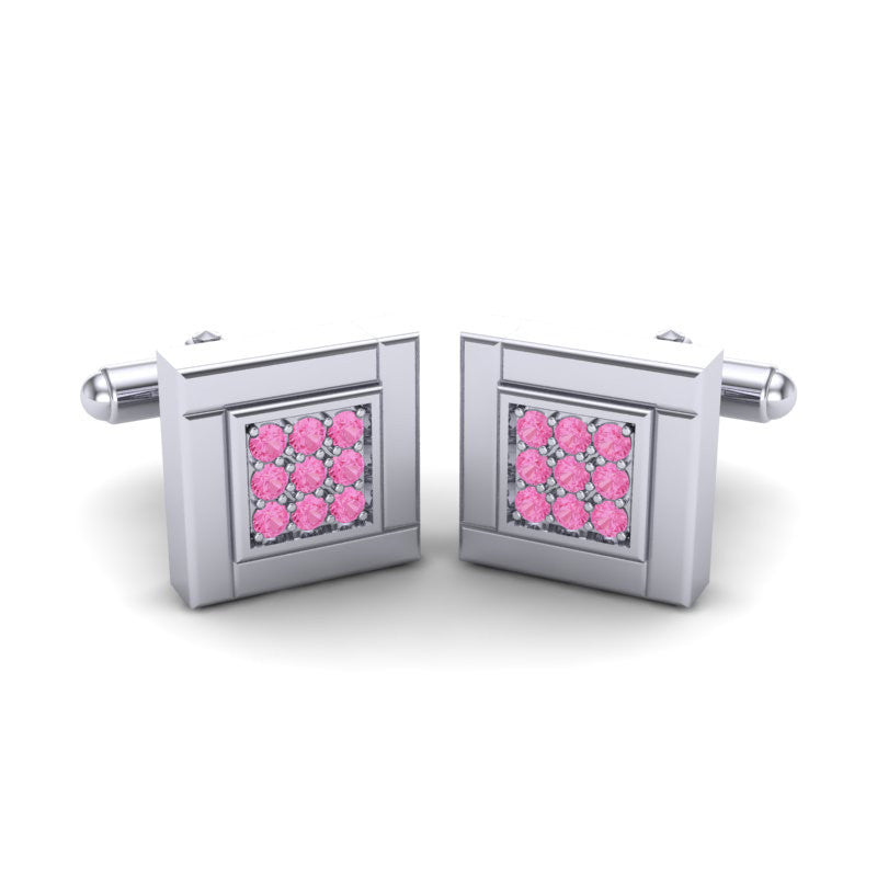 Pink Tourmaline Cufflinks