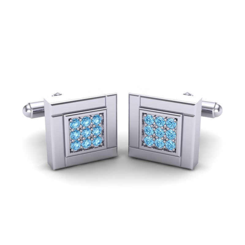 Swiss Blue Topaz Cufflinks