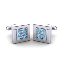 Swiss Blue Topaz Cufflinks