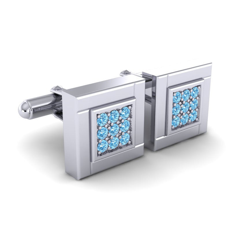 Swiss Blue Topaz Cufflinks