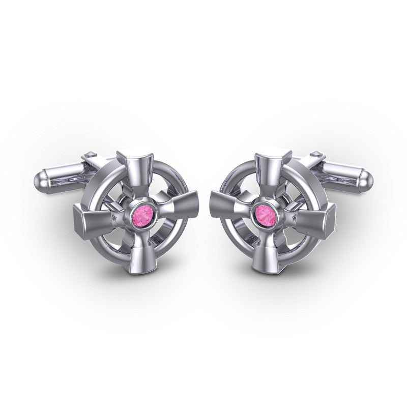 Pink Tourmaline Cufflinks