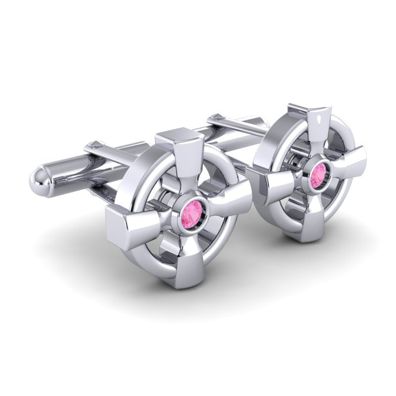 Pink Tourmaline Cufflinks