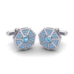 Swiss Blue Topaz Cufflinks